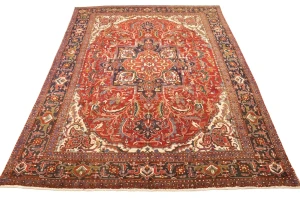 Semi Antique Red Floral 11X15 Goravan Heriz  Persian Rug