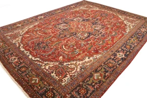 Semi Antique Red Floral 11X15 Goravan Heriz  Persian Rug