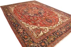Semi Antique Red Floral 11X15 Goravan Heriz  Persian Rug