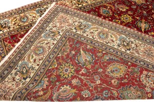 Semi Antique Red Traditional 10X15 Tabriz  Persian Rug