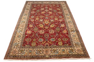 Semi Antique Red Traditional 10X15 Tabriz  Persian Rug