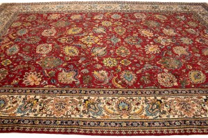 Semi Antique Red Traditional 10X15 Tabriz  Persian Rug