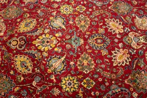 Semi Antique Red Traditional 10X15 Tabriz  Persian Rug