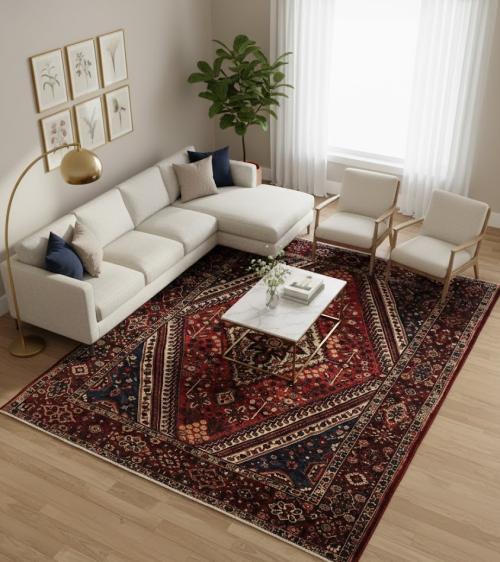 Semi Antique Rusty Red Floral 11X13 Bakhtiari Persian Rug