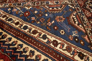 Semi Antique Rusty Red Floral 11X13 Bakhtiari Persian Rug