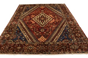 Semi Antique Rusty Red Floral 11X13 Bakhtiari Persian Rug