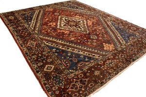 Semi Antique Rusty Red Floral 11X13 Bakhtiari Persian Rug