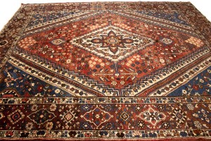 Semi Antique Rusty Red Floral 11X13 Bakhtiari Persian Rug