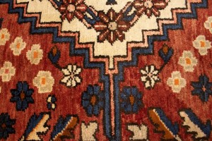 Semi Antique Rusty Red Floral 11X13 Bakhtiari Persian Rug