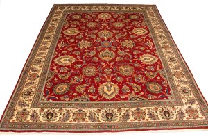 Semi Antique Red Traditional 12X15 Tabriz Persian Rug