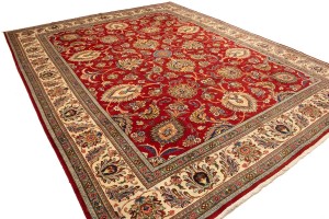 Semi Antique Red Traditional 12X15 Tabriz Persian Rug