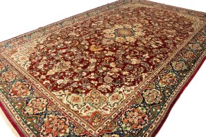 Semi Antique Maroon Red Traditional 10'5X17 Mahal Persian Rug