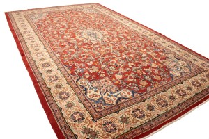 Semi Antique Red Floral 10X16 Mahal Persian Rug