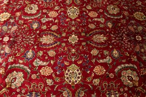 Vintage Red Traditional 10X14'5 Tabriz Persian Rug