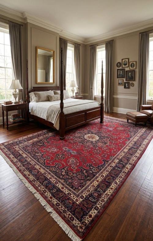 Antique Red Traditional 10'5X16'7 Mashad Persian Rug
