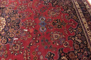 Antique Red Traditional 10'5X16'7 Mashad Persian Rug