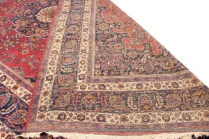 Antique Red Traditional 10'5X16'7 Mashad Persian Rug
