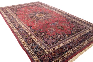 Antique Red Traditional 10'5X16'7 Mashad Persian Rug