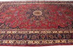 Antique Red Traditional 10'5X16'7 Mashad Persian Rug