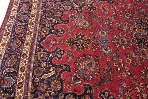 Antique Red Traditional 10'5X16'7 Mashad Persian Rug