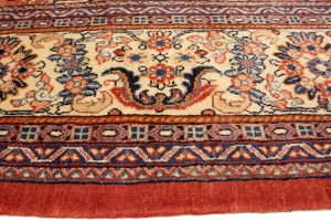 Vintage Orange-red Traditional 11X15 Mahal Persian Rug