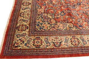 Vintage Orange-red Traditional 11X15 Mahal Persian Rug