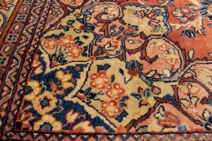 Vintage Orange-red Traditional 11X15 Mahal Persian Rug
