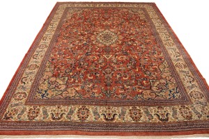Vintage Orange-red Traditional 11X15 Mahal Persian Rug