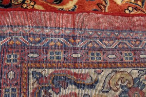 Vintage Orange-red Traditional 11X15 Mahal Persian Rug