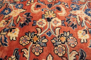 Vintage Orange-red Traditional 11X15 Mahal Persian Rug