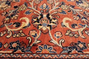 Vintage Orange-red Traditional 11X15 Mahal Persian Rug