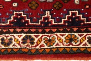 Red Tribal Geometric 3'4X4'8 Oriental Rug