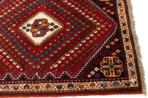 Red Tribal Geometric 3'4X4'8 Oriental Rug