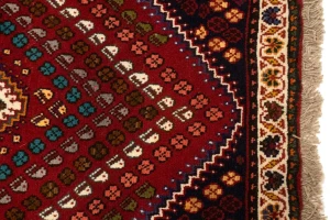 Red Tribal Geometric 3'4X4'8 Oriental Rug