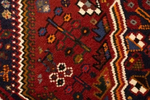 Rusty Red Tribal 3'5X5 Shiraz Persian Rug