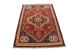Rusty Red Tribal 3'5X5 Shiraz Persian Rug