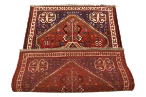 Rusty Red Tribal 3'5X5 Shiraz Persian Rug