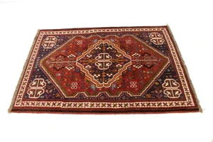 Rusty Red Tribal 3'5X5 Shiraz Persian Rug