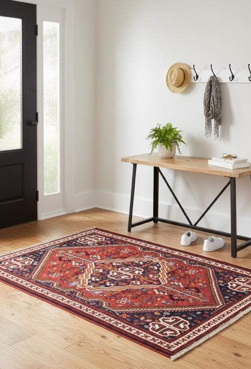 Rusty Red Tribal 3'5X5 Shiraz Persian Rug