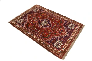 Red Tribal 3'5X5 Shiraz Persian Rug