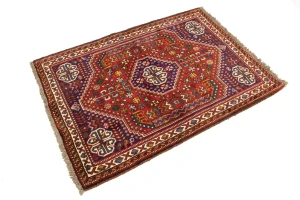 Red Tribal 3'5X5 Shiraz Persian Rug