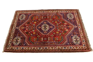 Red Tribal 3'5X5 Shiraz Persian Rug