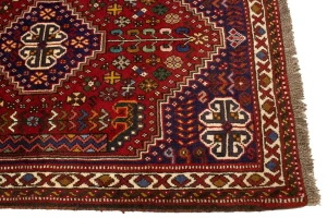 Red Tribal 3'5X5 Shiraz Persian Rug