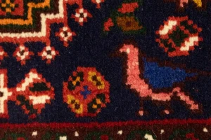 Orange-red Tribal 3'5X5 Shiraz Persian Rug