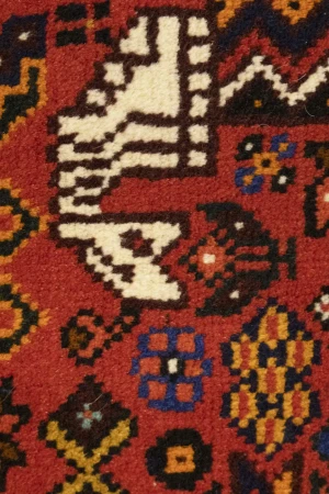 Orange-red Tribal 3'5X5 Shiraz Persian Rug