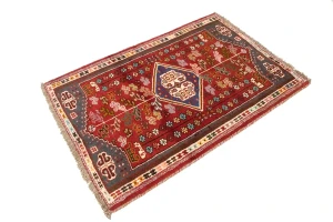 Red Tribal 3'5X5 Shiraz Persian Rug
