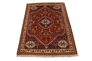 Red Tribal 3'5X5 Shiraz Persian Rug