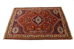 Red Tribal 3'5X5 Shiraz Persian Rug