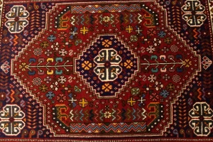 Red Tribal 3'5X5 Shiraz Persian Rug