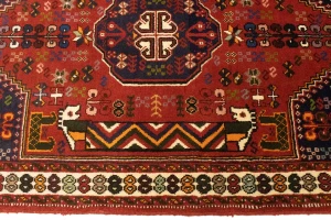 Red Tribal 3'4X5 Shiraz Persian Rug